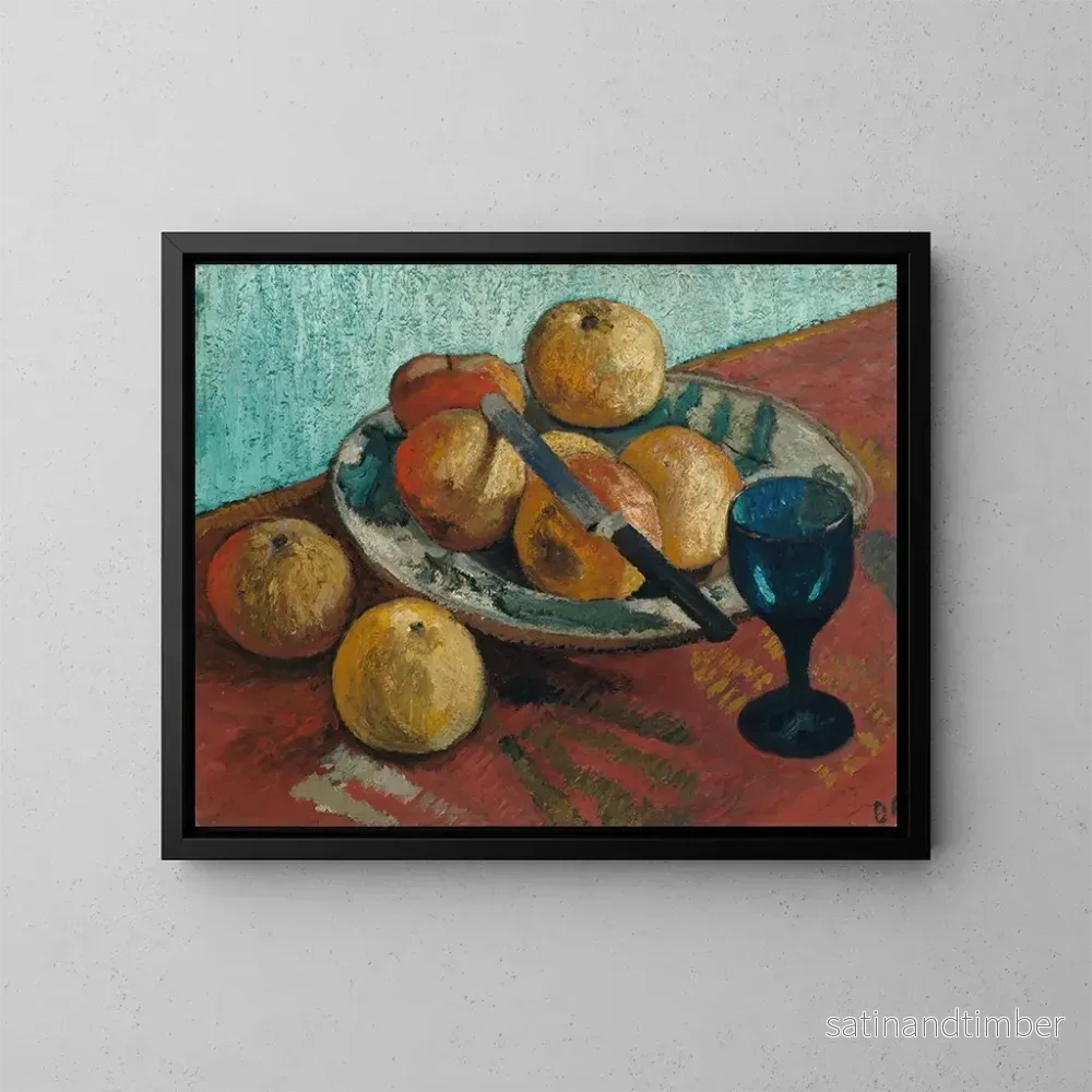 Reproduktion av målningen av naturtavla med äpplen och ett grönt glas - Paula Modersohn-Becker