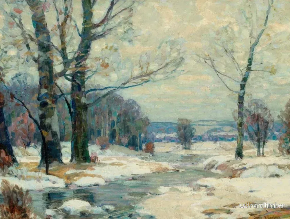 Reproduktion av målningen La magie de l'hiver à Woodstock, New York - John Fabian Carlson - Bild 2