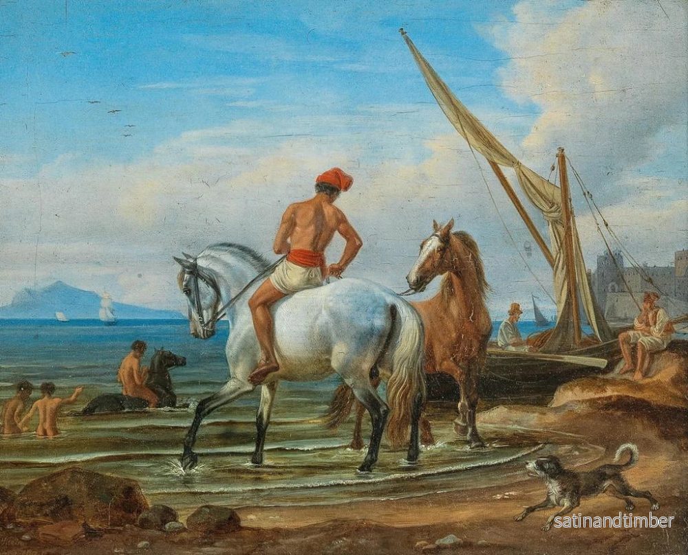 Reproduktion av målningen Le bain des chevaux à Naples - Johann Adam Klein - Bild 2