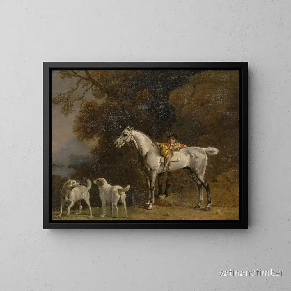 Reproduktion av målningen Studier för eller efter den tredje hertigen av Richmond med jakten av Charleton - George Stubbs