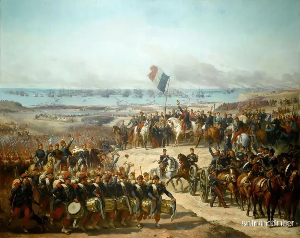 Reproduktion av målningen av den franska arméns landstigning i Old Port, 14 september 1854 - Félix-Joseph Barrias - Bild 2