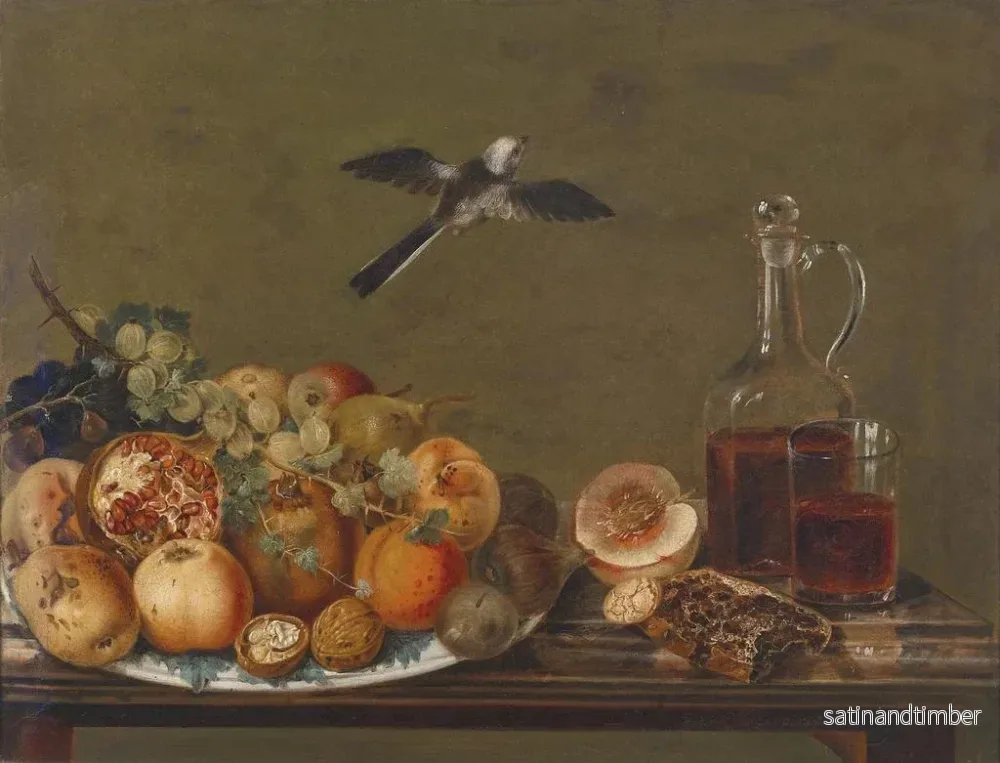 Reproduktion av målningen Naturmörker med fikon och äpplen - Johann Matthias Wurzer - Bild 2