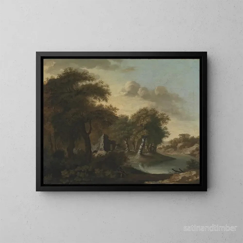 Reproduktion av målningen En vy nära Arundel, Sussex, med ruiner vid vattnet – George Smith Reproduktion av målningen En vy nära Arundel, Sussex, med ruiner vid vattnet – George Smith
