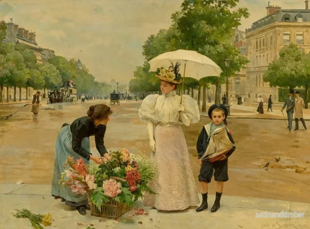 Reproduktion av målningen L'avenue des Champs-Élysées - Louis Marie de Schryver - Bild 2