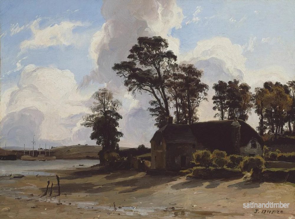 Reproduktion av målningen La ferme de l'estuaire - Jules Dupré - Bild 2