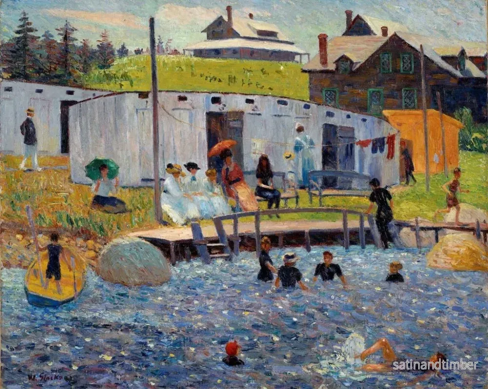 Reproduktion av målningen L'heure du bain, Chester, Nouvelle-Écosse - William James Glackens - Bild 2