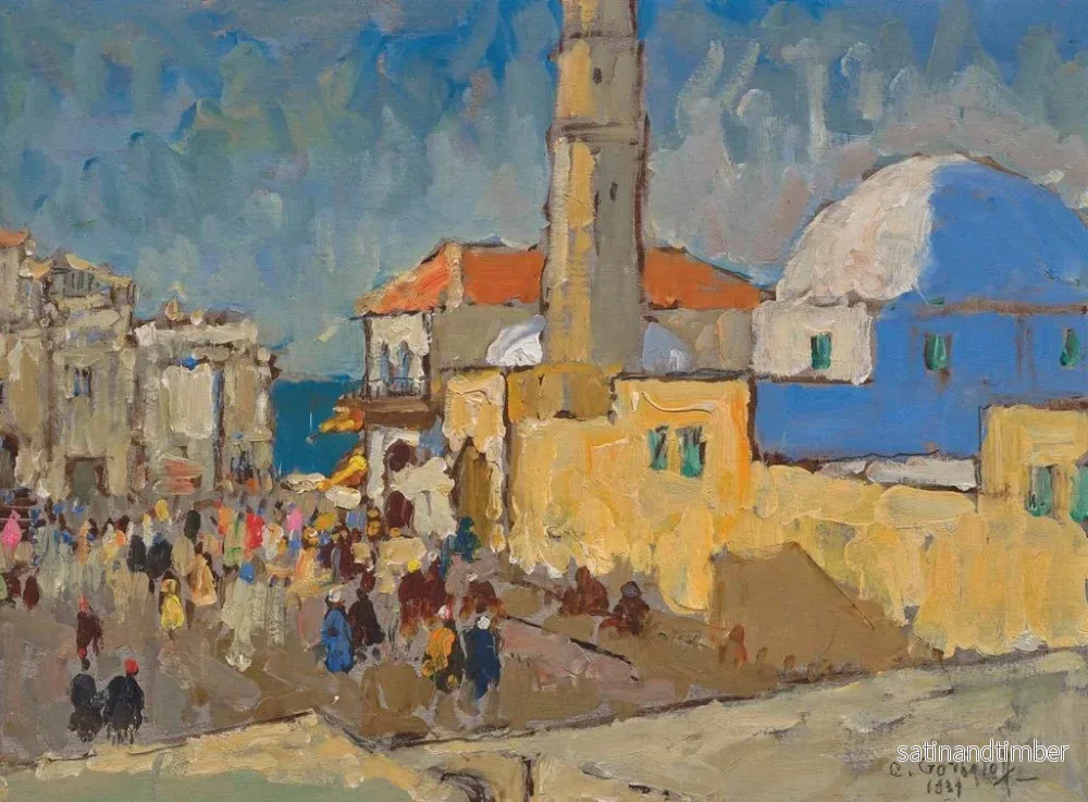 Reproduktion av målningen Moské i Jaffa - Konstantin Ivanovich Gorbatov - Bild 2