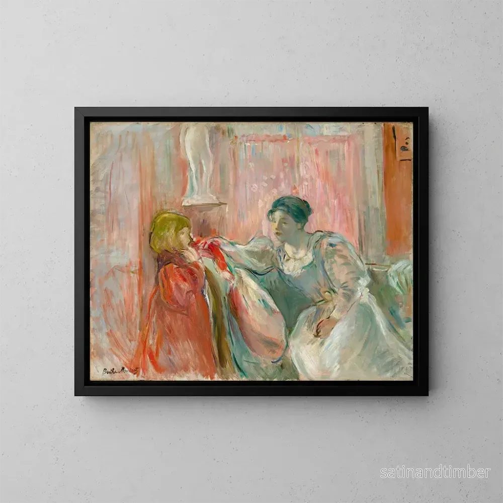 Reproduktion av målningen av ung kvinna och barn – Berthe Morisot Reproduktion av målningen av ung kvinna och barn – Berthe Morisot