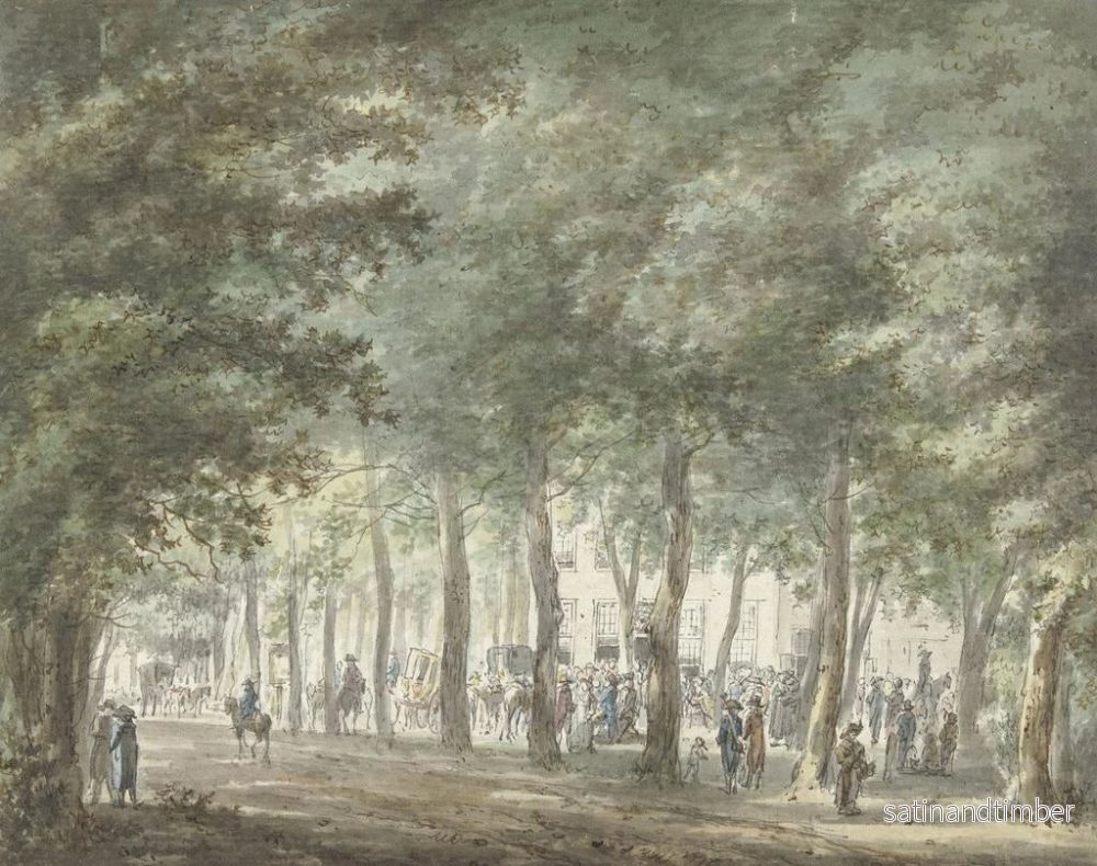 Reproduktion av målningen Vue dans le Haarlemmerhout avec une foule devant l'auberge des seigneurs - Hermanus van Brussel - Bild 2