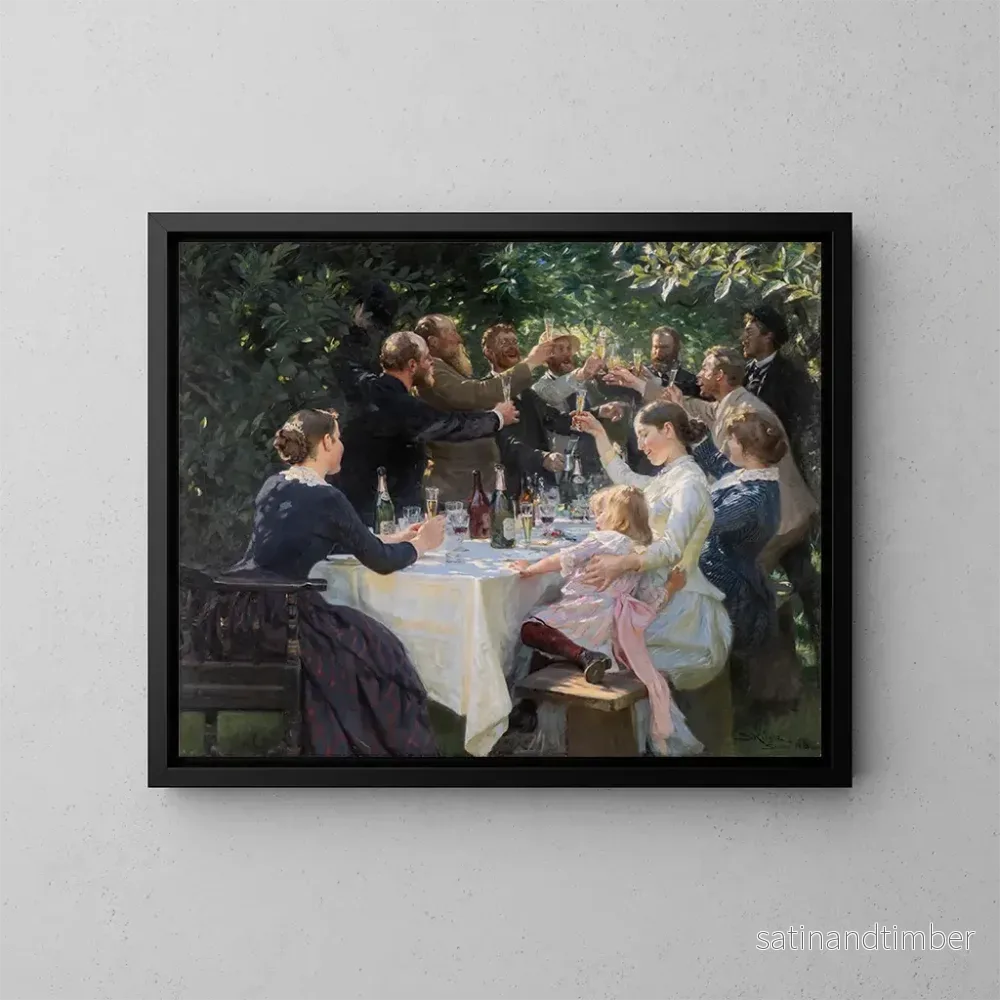 Reproduktion av målningen Hip Hip Hourra, konstnärsfest i Skagen - Peder Severin Krøyer