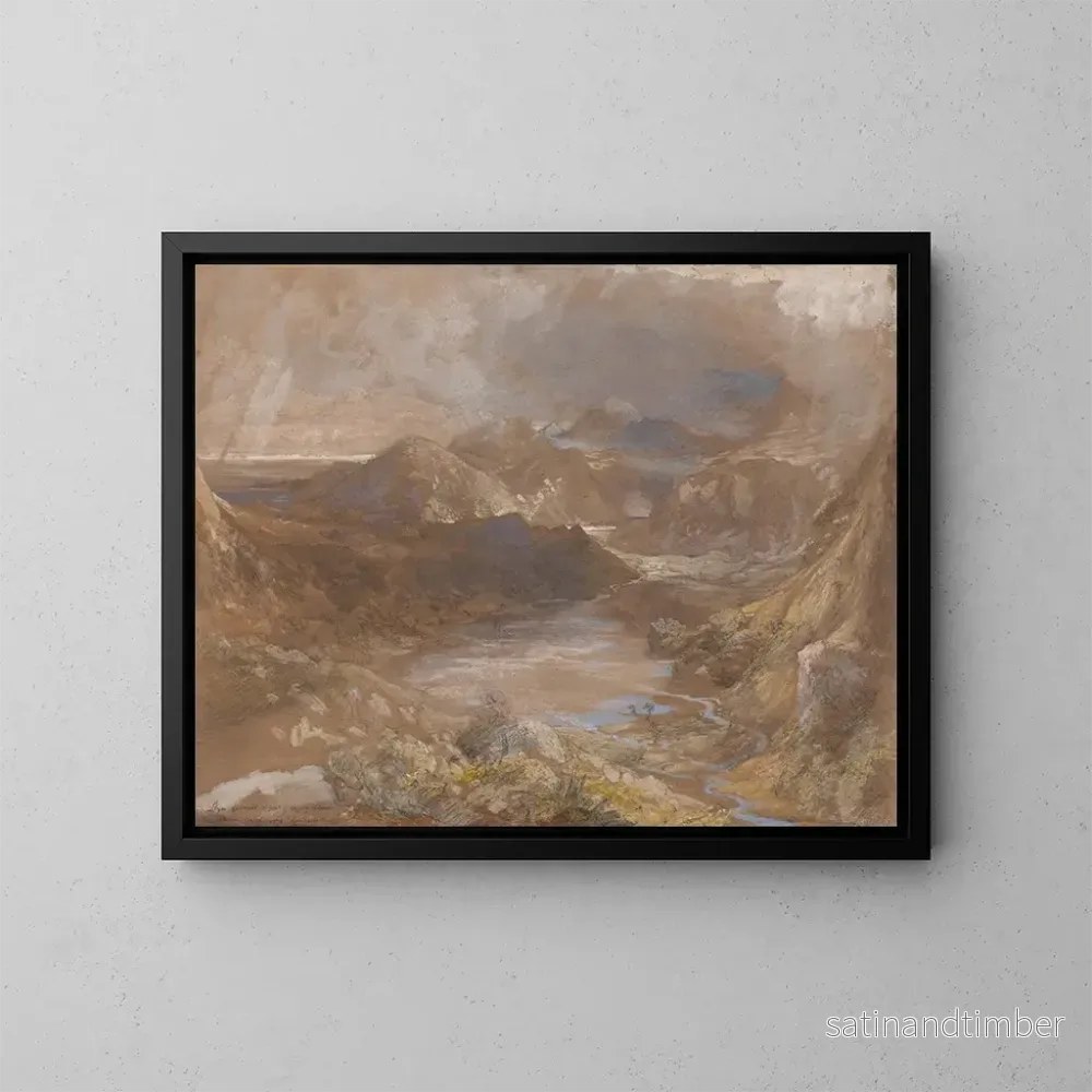 Reproduktion av målningen Llwyngwynedd och en del av Llynyddina mellan Capel Curig och Beddgelert, Nordwalien – Samuel Palmer Reproduktion av målningen Llwyngwynedd och en del av Llynyddina mellan Capel Curig och Beddgelert, Nordwalien – Samuel Palmer
