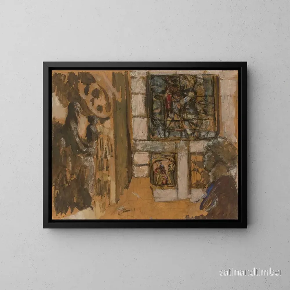 Reproduktion av målningen La Salle du Moyen Âge au Musée des Arts Décoratifs - Édouard Vuillard