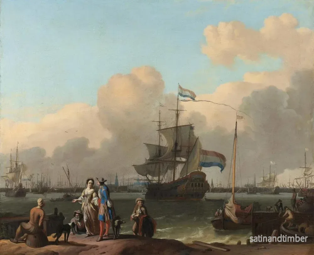 Reproduktion av målningen Le Y i Amsterdam med fregatten De Ploeg - Ludolf Bakhuizen - Bild 2