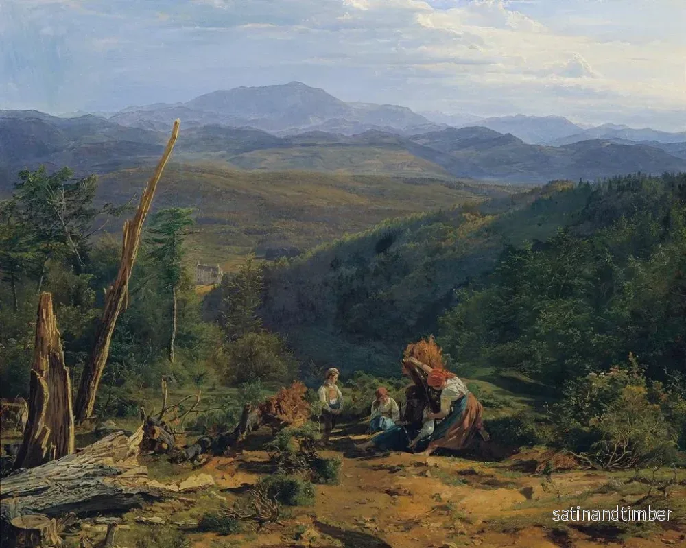 Reproduktion av målningen Landskap av den viennesiska skogen med Wildegg-slottet - Ferdinand Georg Waldmüller - Bild 2