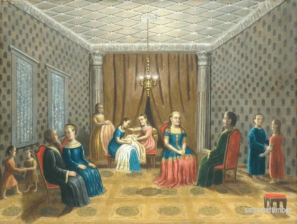 Reproduktion av målningen av en egyptisk scen, troligen Moses och Tsippora - Erastus Salisbury Field - Bild 2
