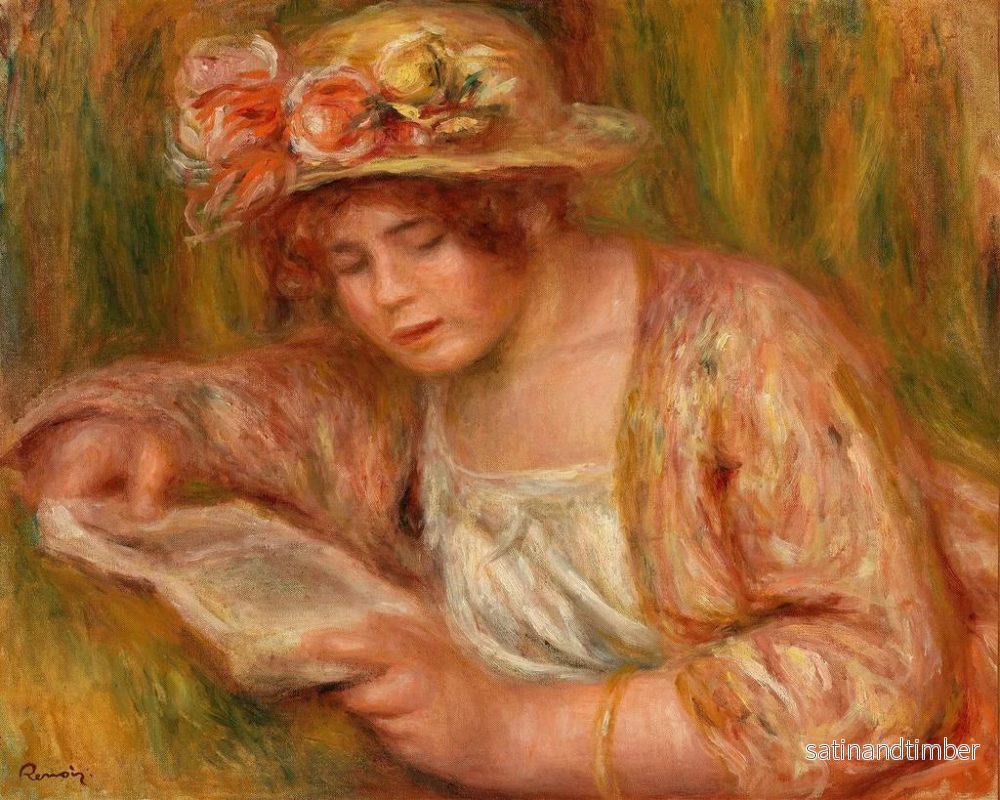Reproduktion av målningen Andre en chapeau lisant - Pierre-Auguste Renoir - Bild 2
