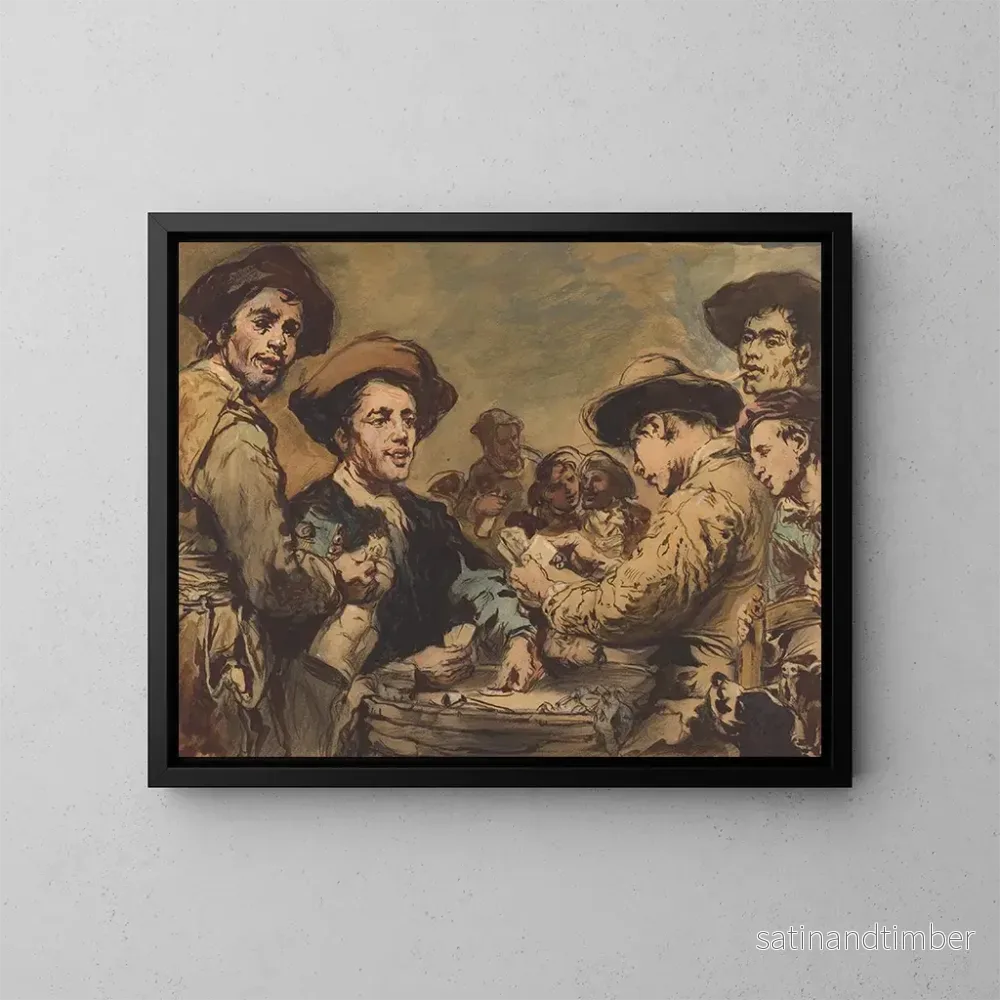 Reproduktion av målningen Les Joueurs de cartes - Théodule Ribot