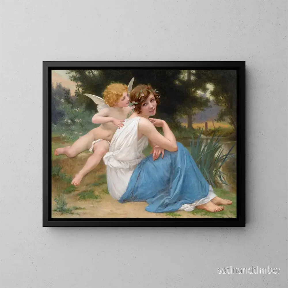 Reproduktion av målningen Cupidon och Psyche - Guillaume Seignac