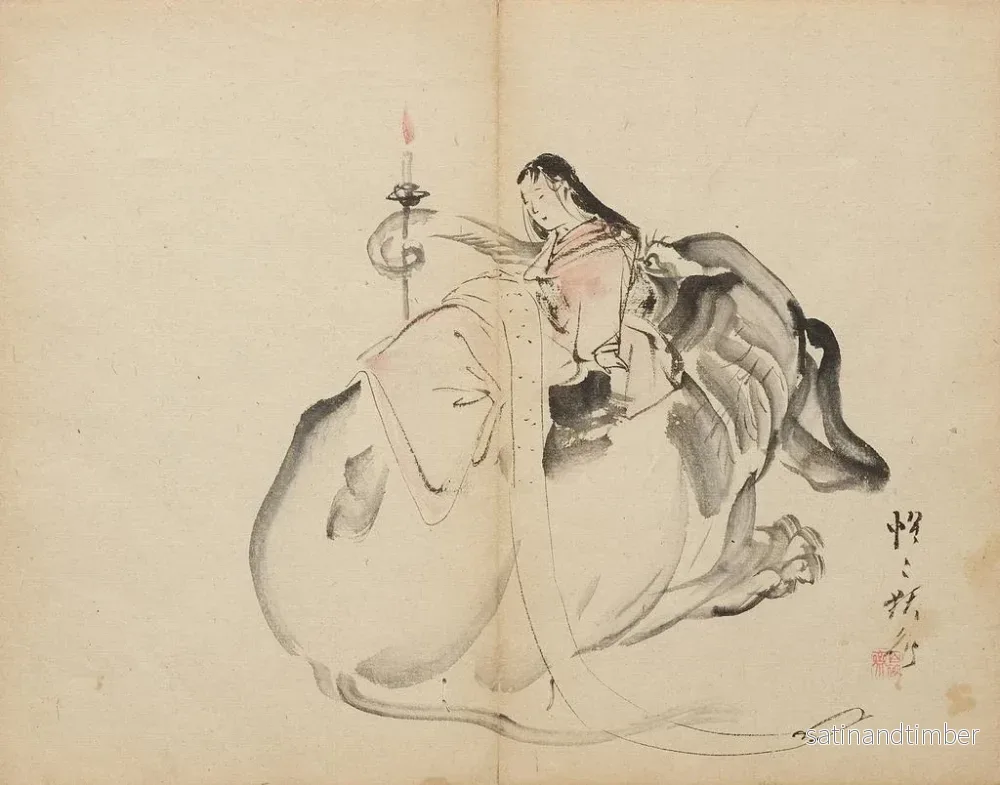 Reproduktion av målningen Monju stående - Kawanabe Kyōsai - Bild 2