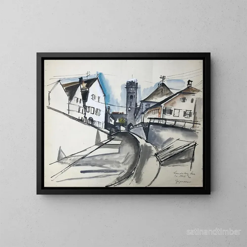 Reproduktion av målningen Landsberg-sur-le-Lech - Otto Geigenberger