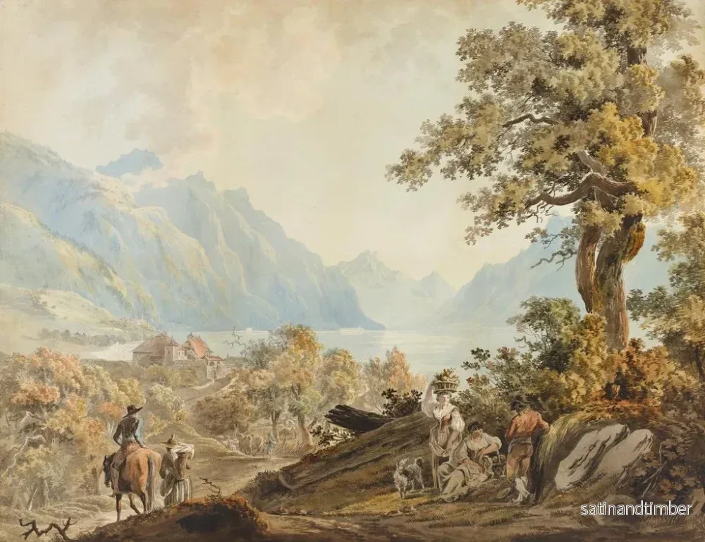 Reproduktion av målningen av en lantlig scen nära Clarens - Johann Karl Müllner - Bild 2