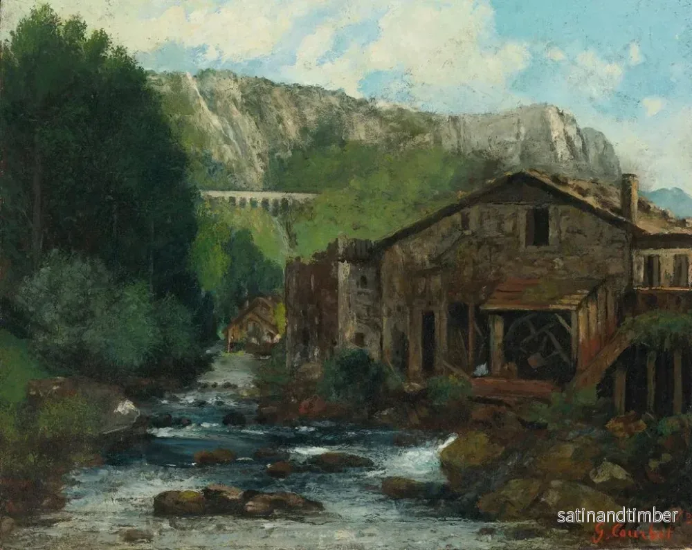 Reproduktion av målningen En kvarn i ett bergigt landskap - Gustave Courbet - Bild 2