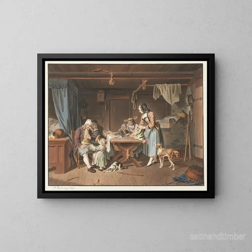 Reproduktion av målningen Le Retour du Marché – Sigmund Freudenberger Reproduktion av målningen Le Retour du Marché – Sigmund Freudenberger