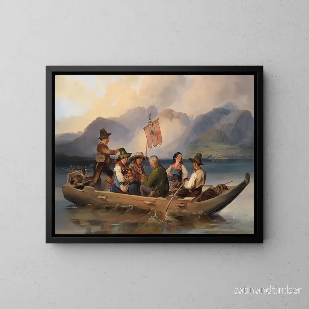 Reproduktion av målningen Traversée sur le lac Wolfgang – Johann Matthias Ranftl Reproduktion av målningen Traversée sur le lac Wolfgang – Johann Matthias Ranftl
