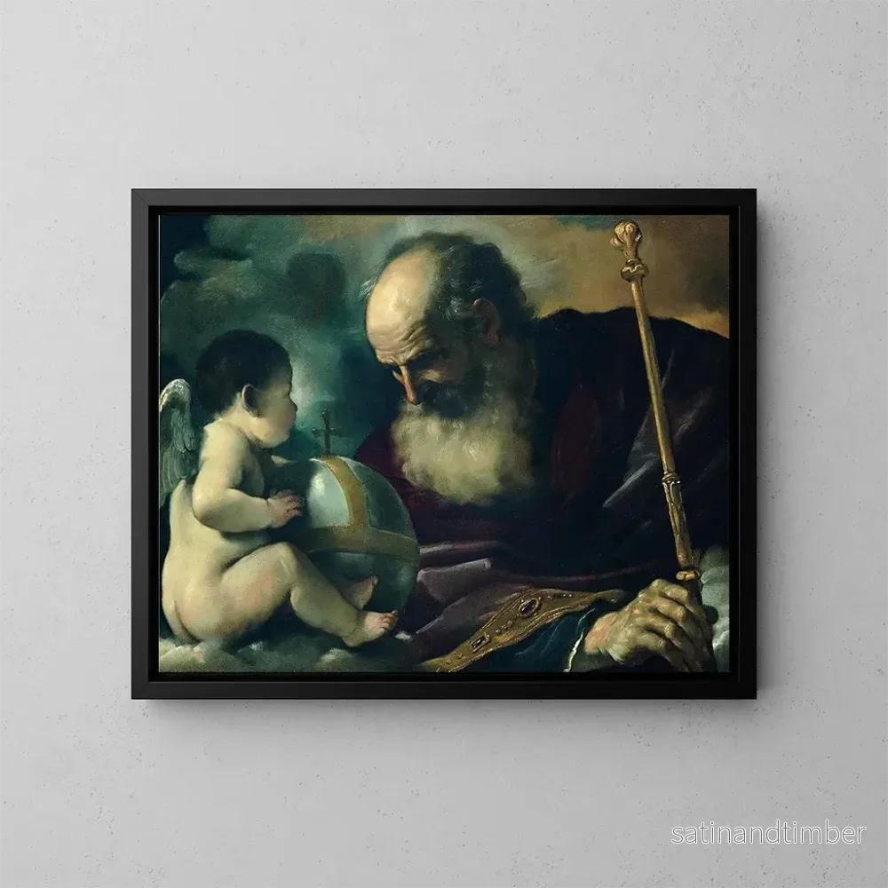 Reproduktion av målningen Gud Fader och en ängel - Guercino