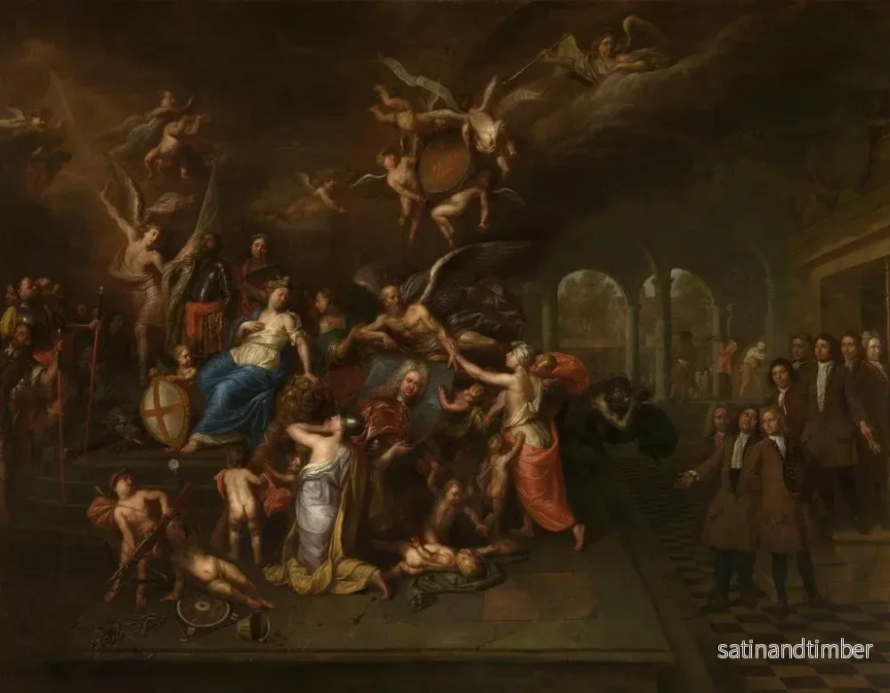 Reproduktion av målningen La guilde des jeunes albarests vénère le portrait du doyen Karel de Cordes - Hendrick Govaerts - Bild 2
