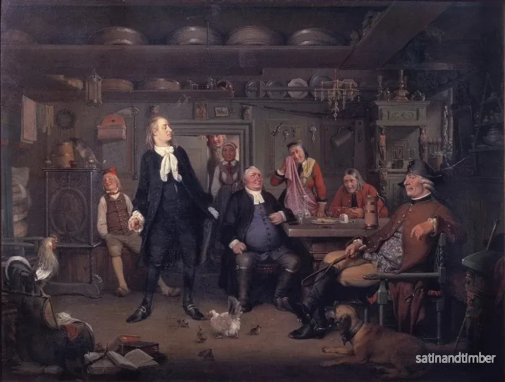Reproduktion av målningen Erasmus Montanus, akt III, scen 3 - Wilhelm Marstrand - Bild 2
