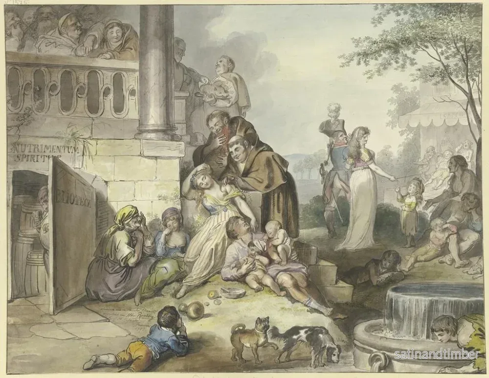 Reproduktion av målningen avlångt lugn i Neapel - Johann Heinrich Ramberg - Bild 2