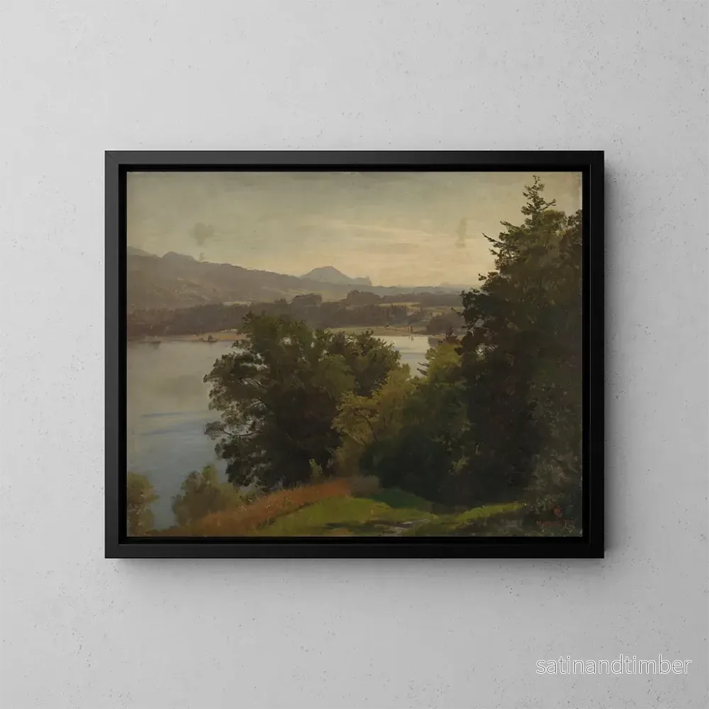 Reproduktion av målningen Vue du Mondsee - Hans Gude