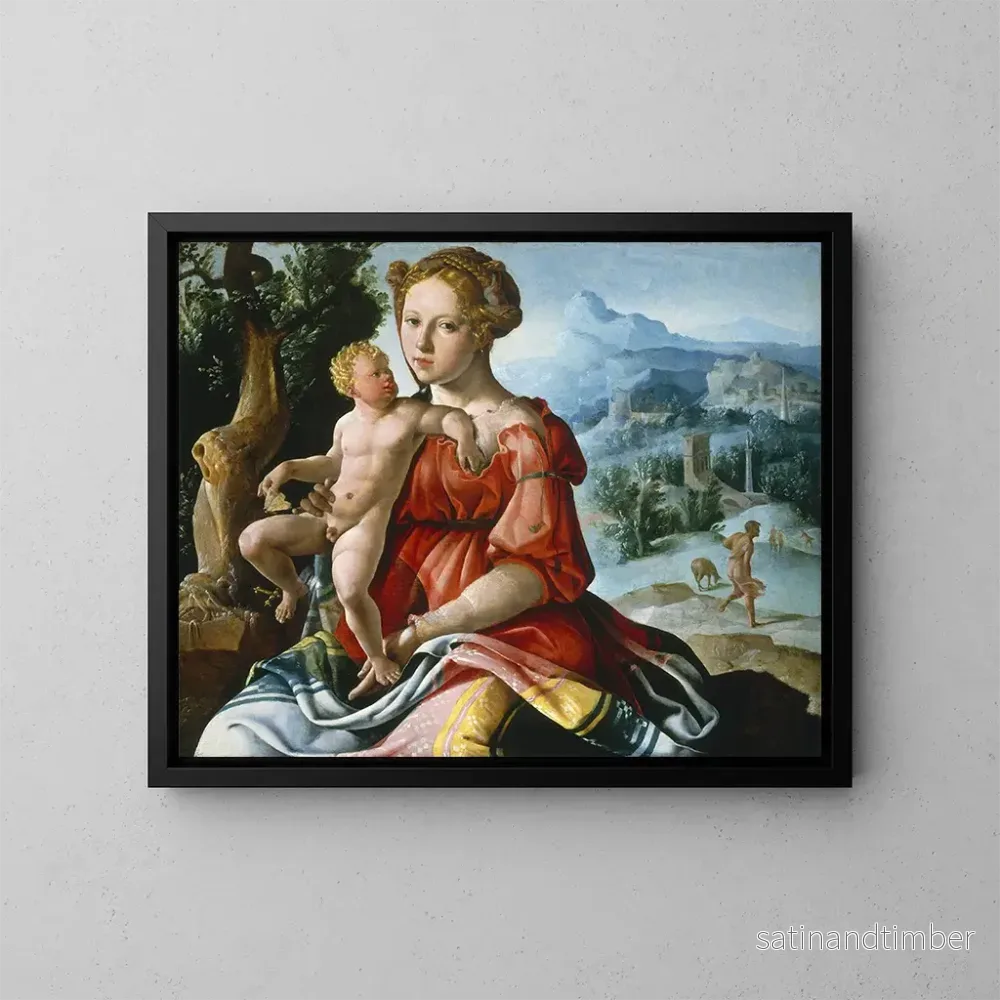 Reproduktion av målningen Le repos pendant la fuite en Égypte - Maarten van Heemskerck