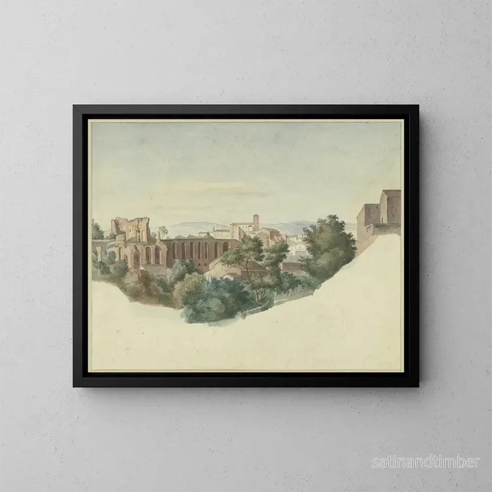 Reproduktion av målningen Vue de SS Giovanni e Paolo à Rome - Friedrich von Olivier