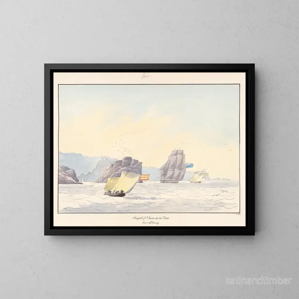 Reproduktion av målningen av Chapelle de San Juan de la Peña, Côte de Biscaye – Charles Hamilton Smith