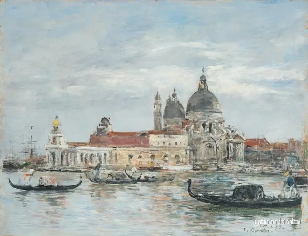 Reproduktion av målningen Venise, la Salute, la Douane - Eugène Boudin - Bild 2