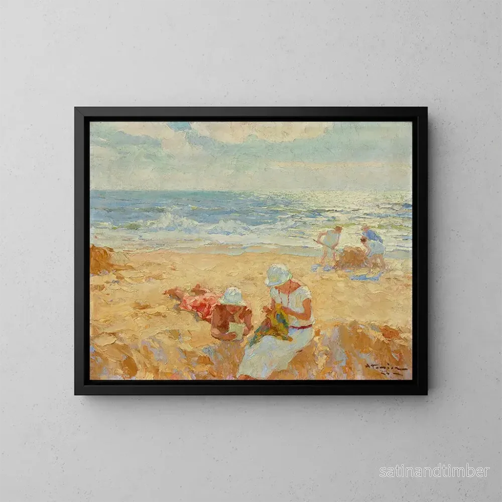 Reproduktion av målningen Coin de plage - Charles Atamian