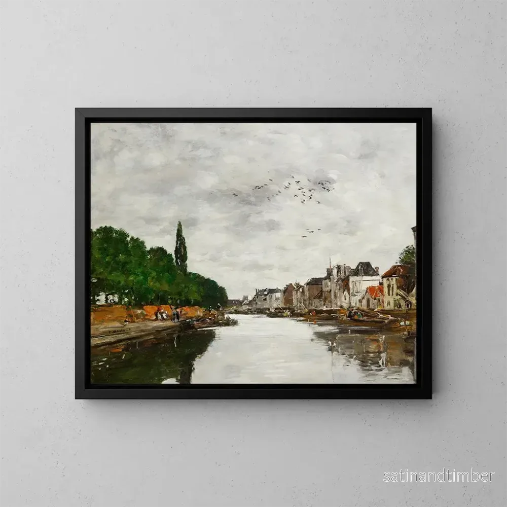 Reproduktion av målningen Canal aux environs de Bruxelles – Eugène Boudin Reproduktion av målningen Canal aux environs de Bruxelles – Eugène Boudin