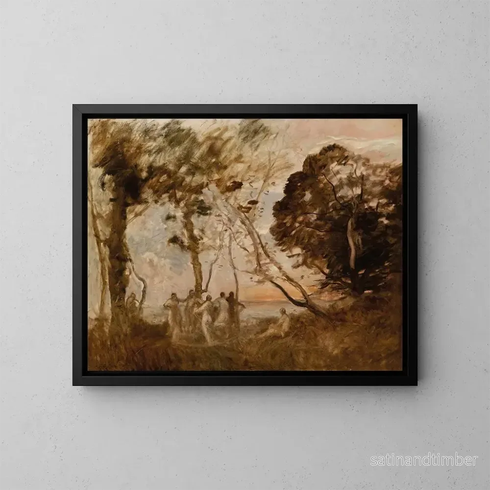 Reproduktion av målningen La Danse des nymphes - Jean-Baptiste-Camille Corot