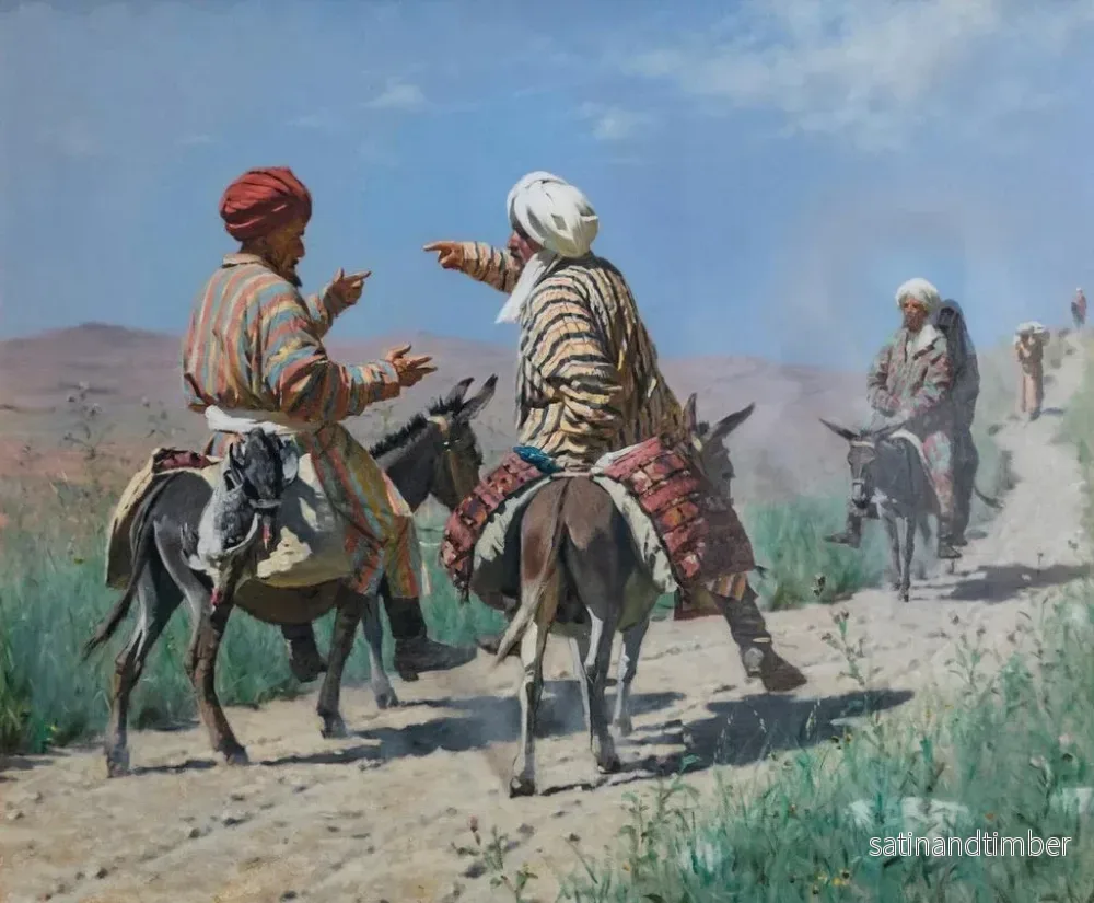 Reproduktion av målningen Mollahs som går till bazaren - Vasily Vereshchagin - Bild 2