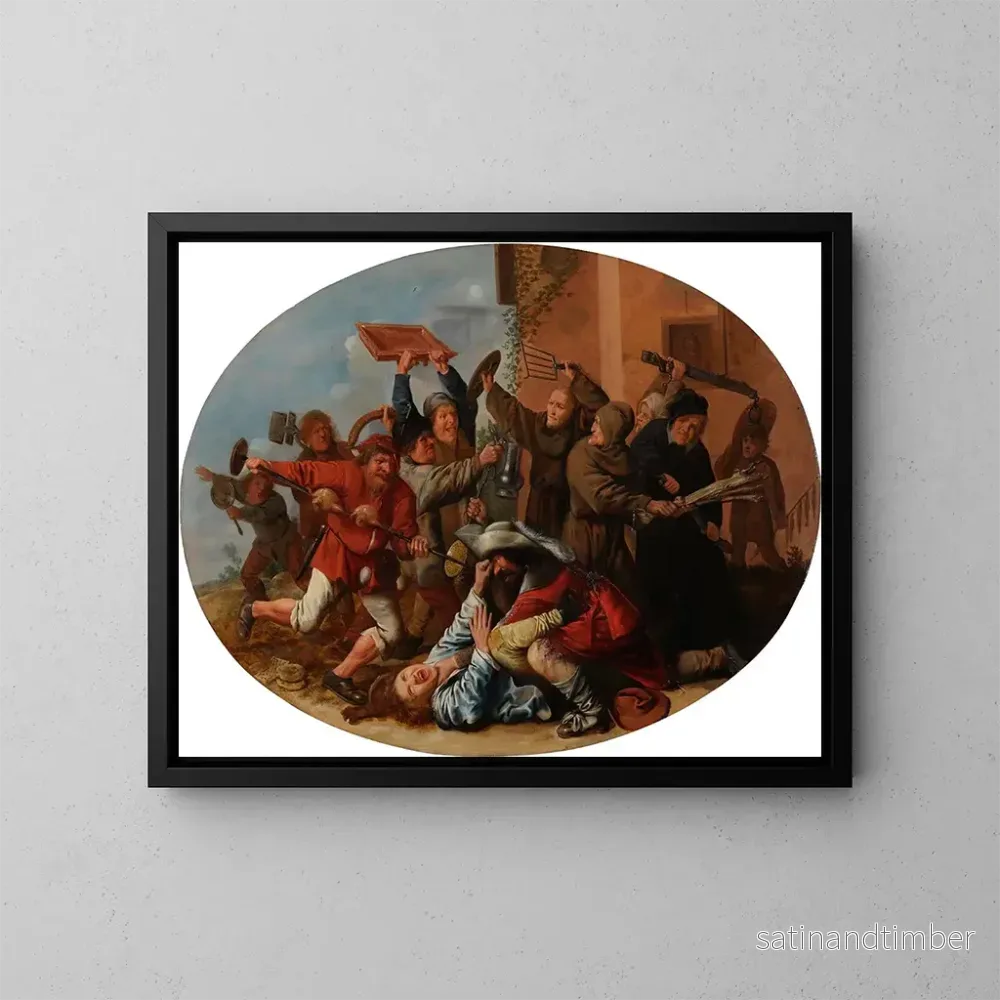 Reproduktion av målningen Bataille entre le Carnaval et le Carême – Jan Miense Molenaer Reproduktion av målningen Bataille entre le Carnaval et le Carême – Jan Miense Molenaer