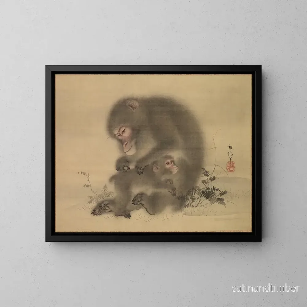 Reproduktion av målningen Singes - Mori Sosen