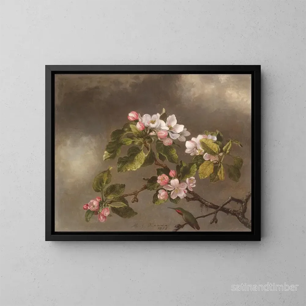 Reproduktion av målningen Colibri och äppelblomster - Martin Johnson Heade