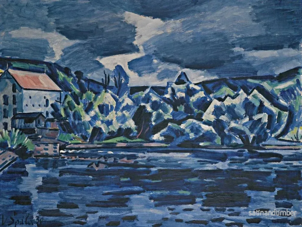 Reproduktion av målningen Storm över Otava-floden - Václav Špála - Bild 2