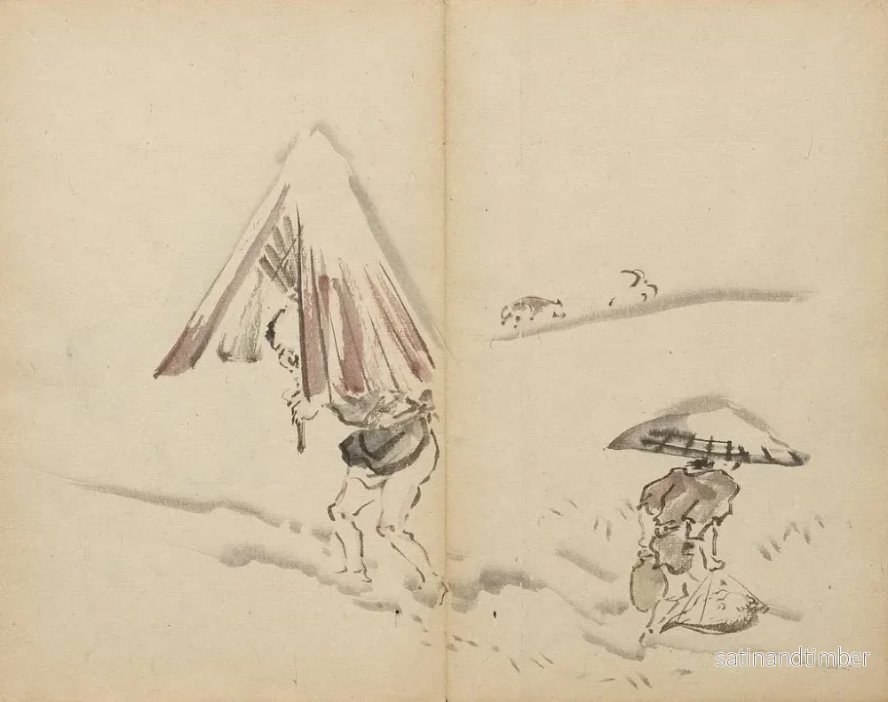 Reproduktion av målningen Figurer i snön - Kawanabe Kyōsai - Bild 2