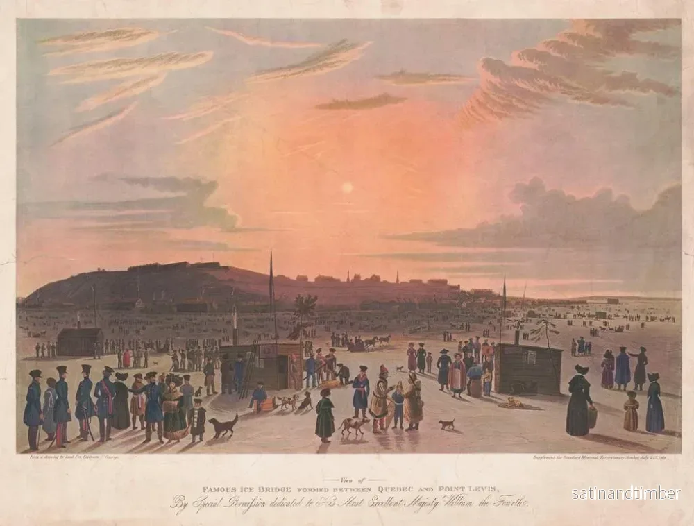 Reproduktion av målningen Vue du célèbre pont de glace formé entre Québec et Lévis - James Pattison Cockburn - Bild 2