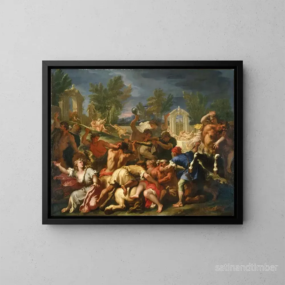 Reproduktion av målningen La bataille des Lapithes et des Centaures - Sebastiano Ricci