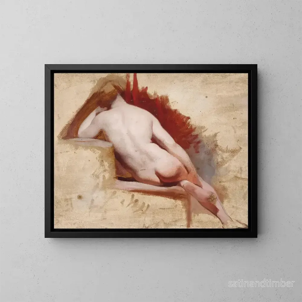 Reproduktion av målningen Studie av kvinnlig naken sittande – William Etty