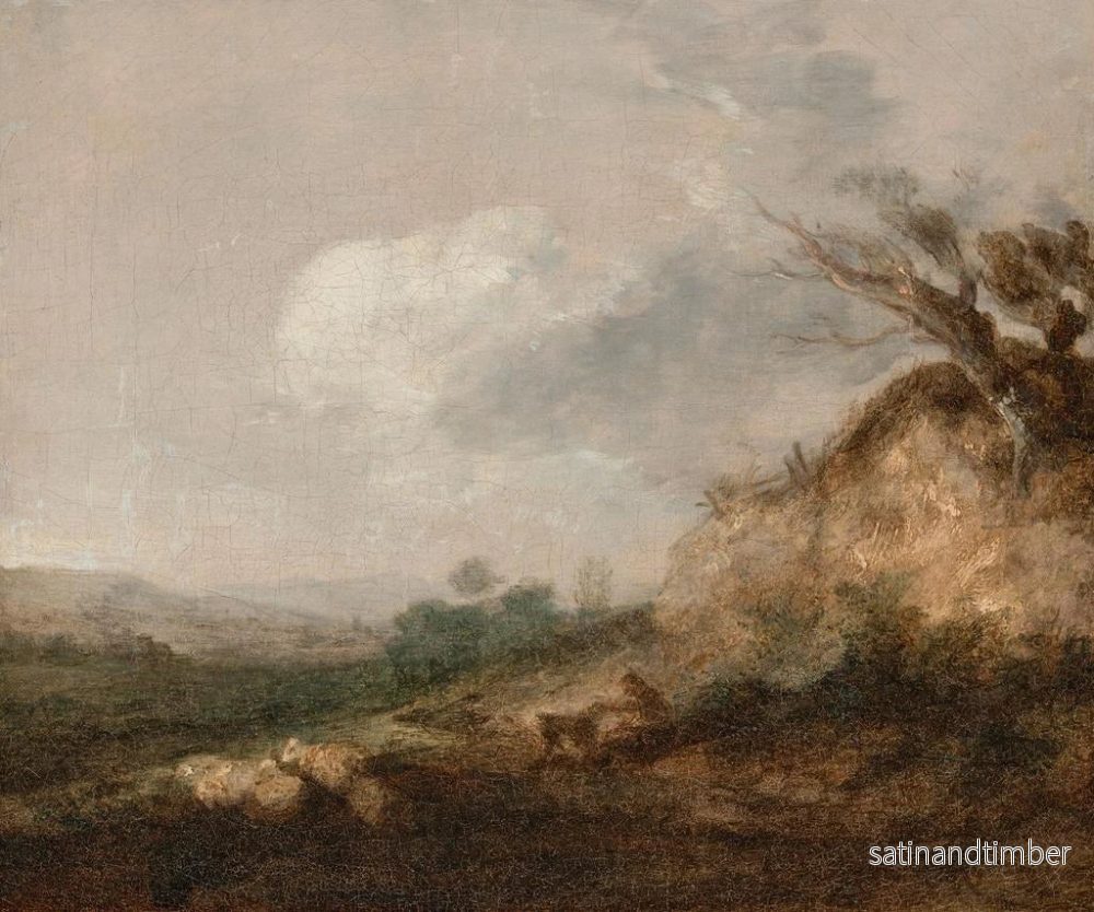 Reproduktion av målningen En herde och hans hund i ett landskap, hans hjord vilar nära en sanddyn i förgrunden - Thomas Gainsborough - Bild 2